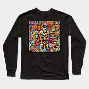 Colorful Skull Pattern design #1 Long Sleeve T-Shirt